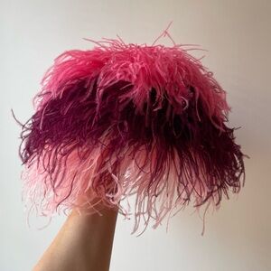 Incredible 1960s pink Marabou Hat
